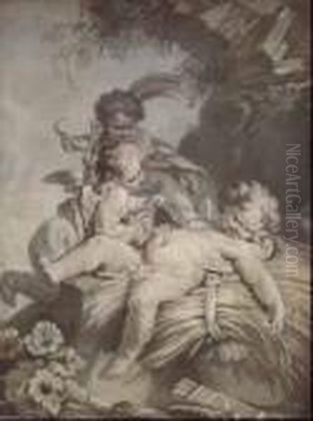 Amorino Mietitore Oil Painting by Francois Boucher