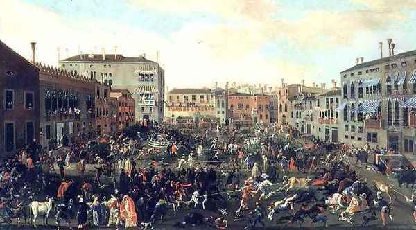 Festival of the Bulls Campo San Polo Oil Painting by Joseph, The Younger Heintz