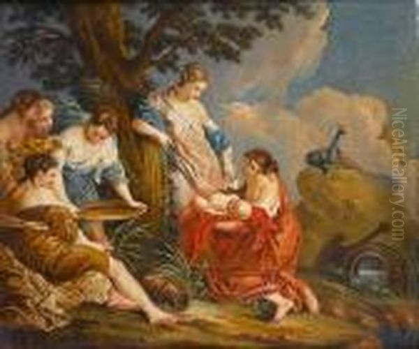 The Birth Of Adonis; And The Death Of Adonis Oil Painting by Francois Boucher