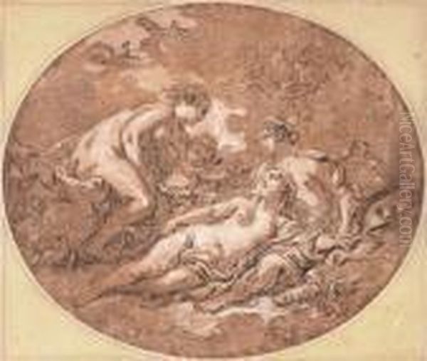 Les Trois Graces Et L'amour Oil Painting by Francois Boucher