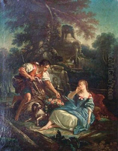 La Panier Mysterieux. Oil Painting by Francois Boucher