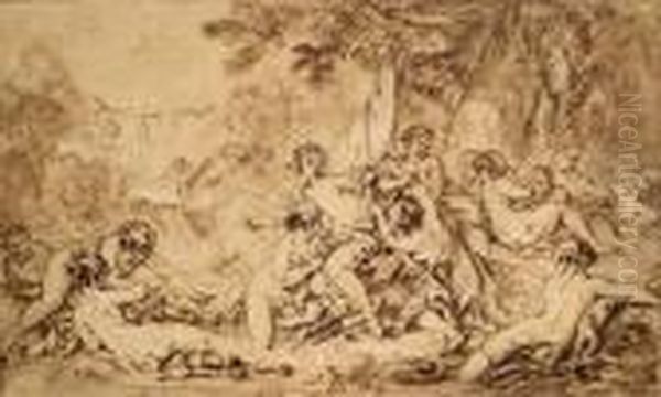 Diane Et Ses Nymphes Au Bain Surprises Par Des Satyres Oil Painting by Francois Boucher