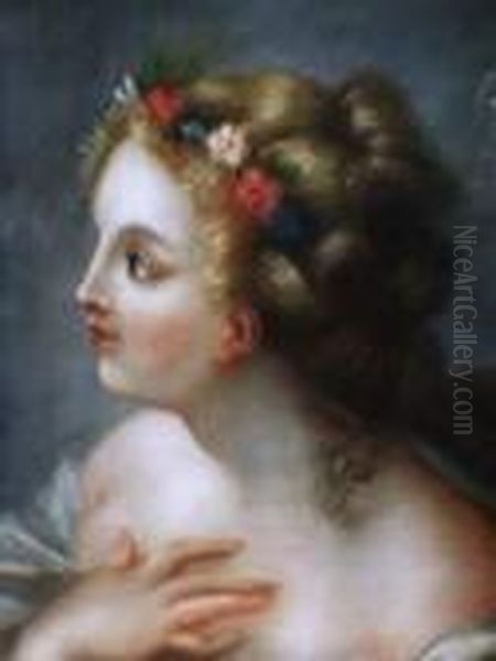 Francois, Ecole De, Portrait D'une Jeune Fille Oil Painting by Francois Boucher