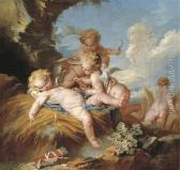 L'amour Moissonneur Oil Painting by Francois Boucher