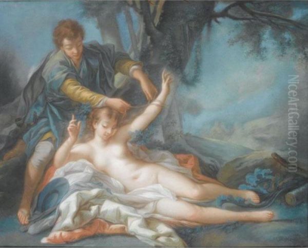 Aminta Rescuing Sylvia Oil Painting by Francois Boucher