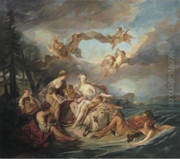 The Rape Of Europa Oil Painting by Francois Boucher