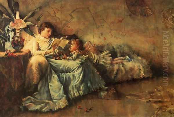 Children's Hour Oil Painting by William (St John) Harper