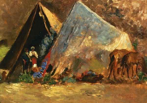 Zingari Encampment Oil Painting by Alfons Hollaender