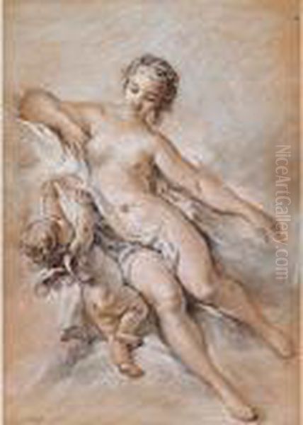 Venus And Cupid Oil Painting by Francois Boucher