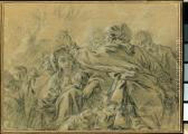 Figures On The March Oil Painting by Francois Boucher