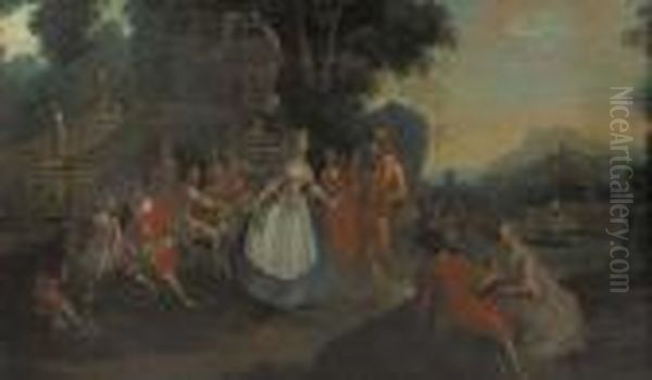 A Fete Champetre Oil Painting by Francois Boucher