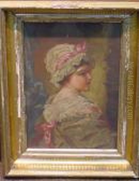 Portrait Of A Woman In Profile Oil Painting by Francois Boucher