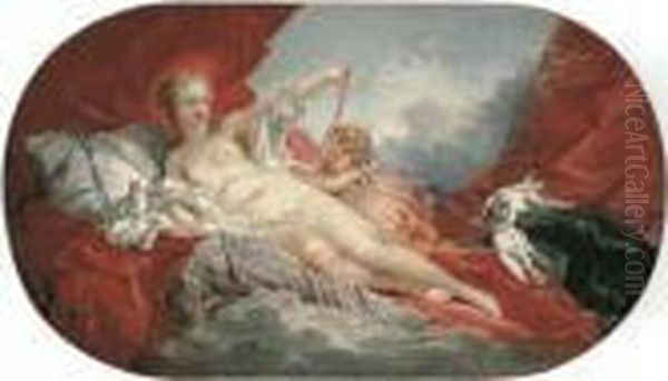 Venus And Cupid Oil Painting by Francois Boucher