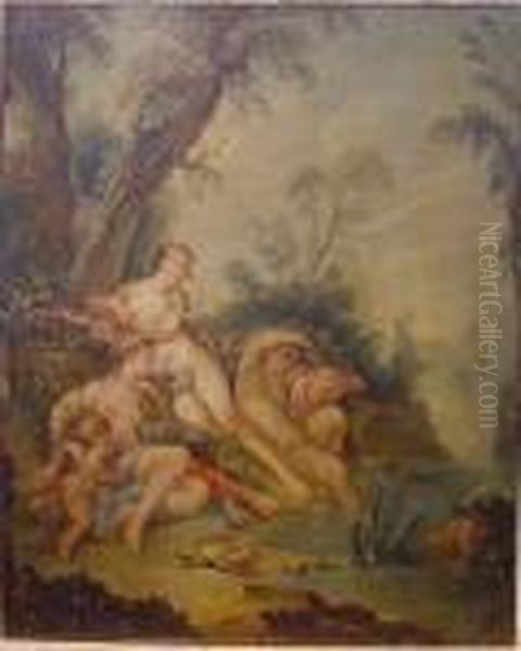 Diana And Nymphs By A Pond Oil Painting by Francois Boucher