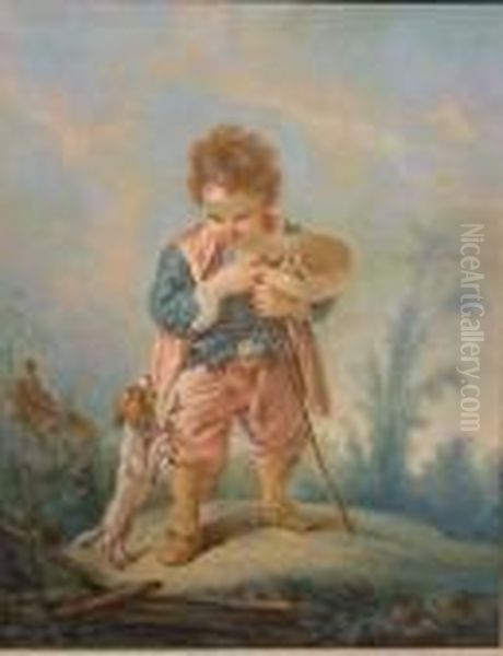 Boy With Bird's Nest Oil Painting by Francois Boucher