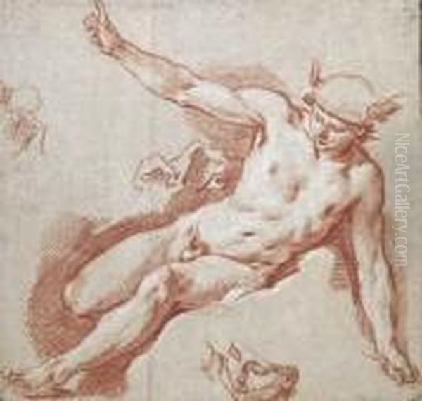 Mercury Reclining On A Cloud Oil Painting by Francois Boucher