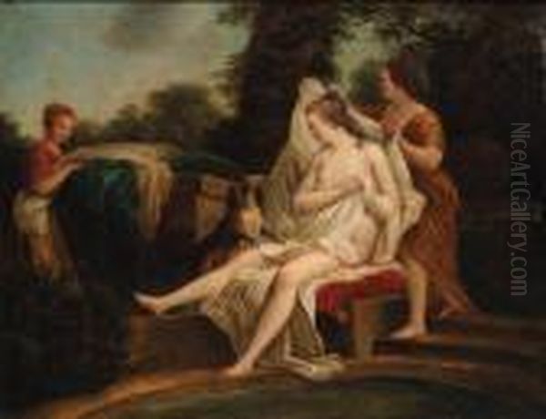 A Lady At Her Toilet Oil Painting by Francois Boucher