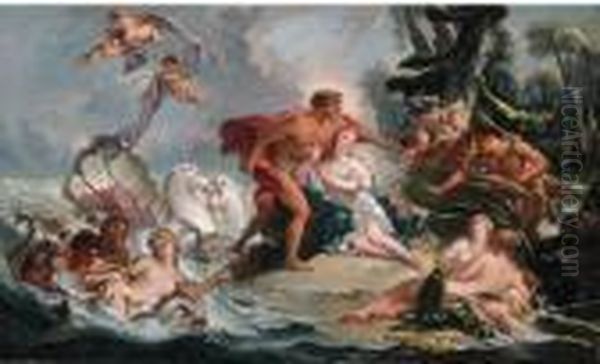 Neptune And Amymone Oil Painting by Francois Boucher