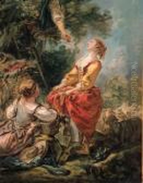 La Cueillette Des Cerises Oil Painting by Francois Boucher