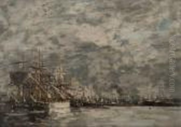 Le Havre Oil Painting by Eugene Boudin