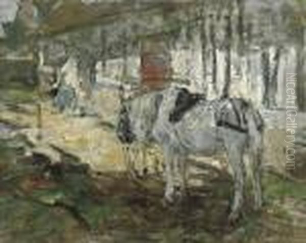 Cheval Normand Oil Painting by Eugene Boudin