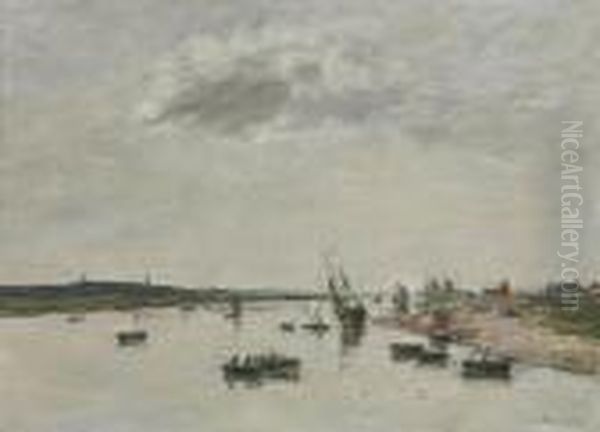 Etaples, La Canche Oil Painting by Eugene Boudin