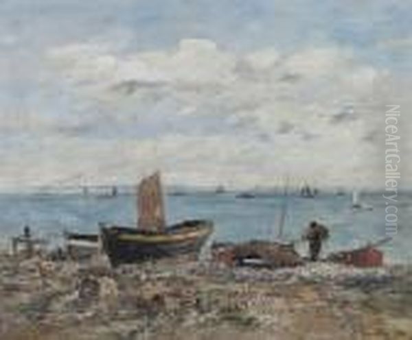 Rivage A Sainte-adresse. Mare Basse Oil Painting by Eugene Boudin