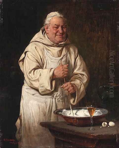 Making eggnog Oil Painting by Adolf Humborg