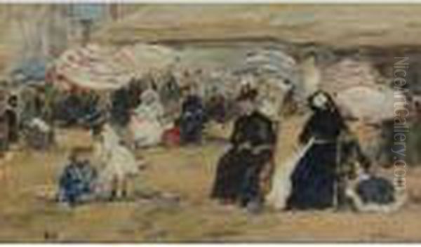 Trouville, La Nourrice Oil Painting by Eugene Boudin