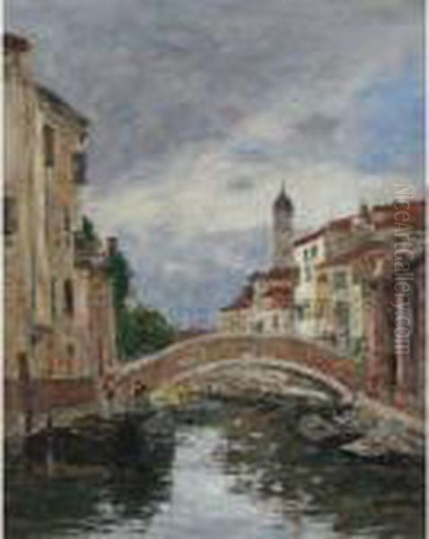 Petit Canal A Venise Oil Painting by Eugene Boudin