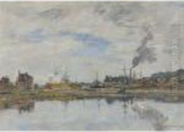 La Retenue A Trouville Oil Painting by Eugene Boudin