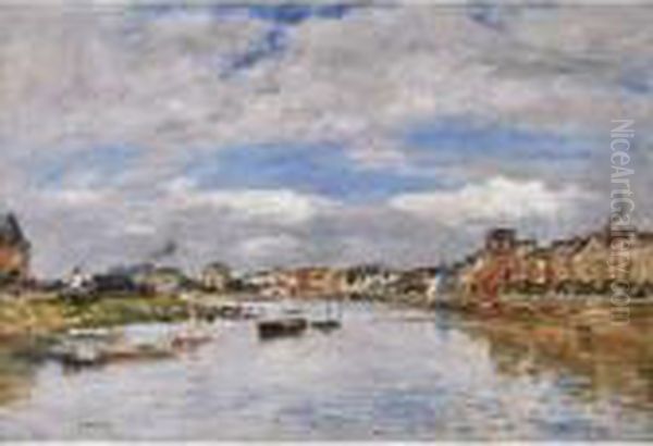 Trouville, Le Port Oil Painting by Eugene Boudin