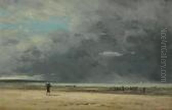 Deauville, Maree Basse Oil Painting by Eugene Boudin