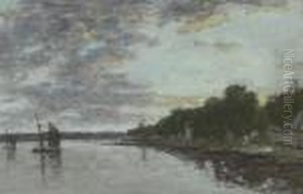 Hopital-camfrout. Le Rivage Oil Painting by Eugene Boudin