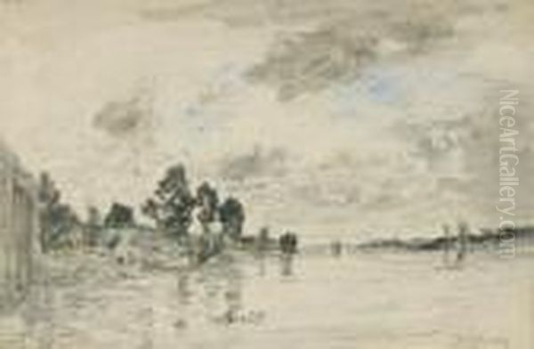 Bord De Seine Oil Painting by Eugene Boudin