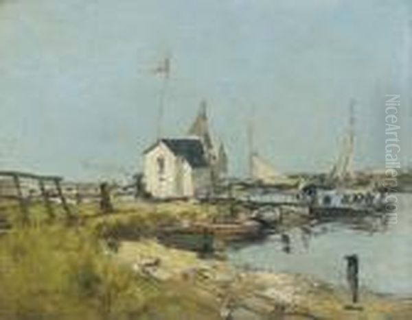 Le Port, Trouville Oil Painting by Eugene Boudin