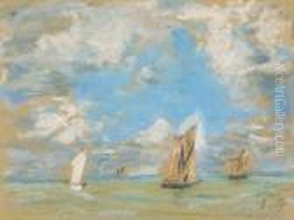 Voiliers Oil Painting by Eugene Boudin