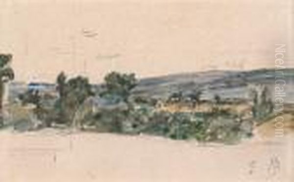 Etude De Paysage Oil Painting by Eugene Boudin