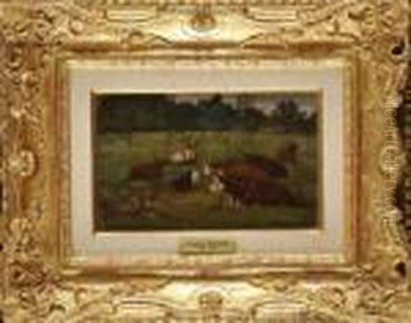 Vaches Au Repos Oil Painting by Eugene Boudin