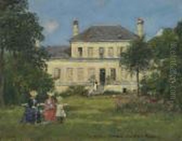 Maison Et Jardin Du Peintre Braquaval Oil Painting by Eugene Boudin