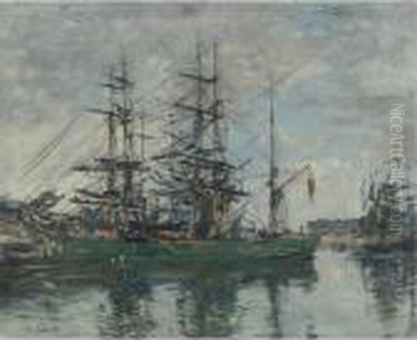 Le Bassin De Deauville Oil Painting by Eugene Boudin