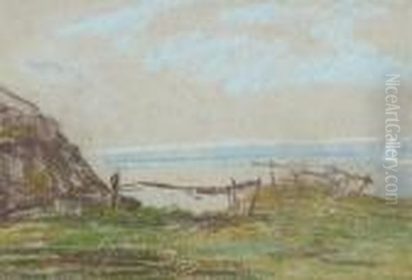 Coastal Landscape Oil Painting by Eugene Boudin