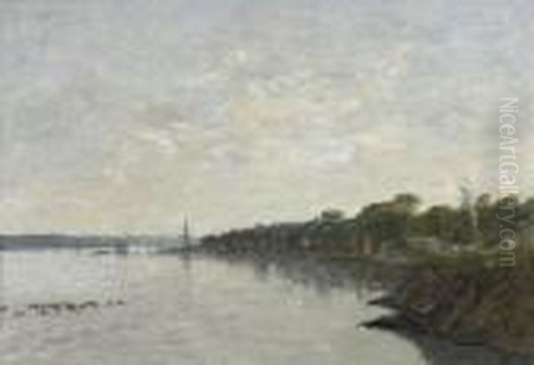 Bord De La Rade De Brest Oil Painting by Eugene Boudin