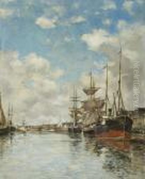 Deauville. Le Bassin. Oil Painting by Eugene Boudin