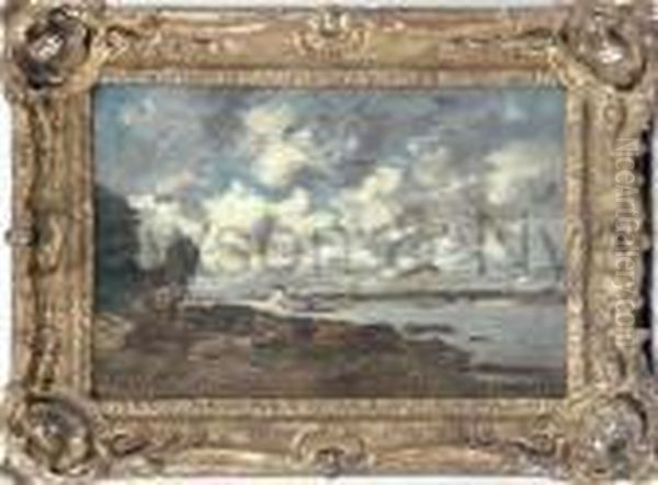 Plougastel Oil Painting by Eugene Boudin