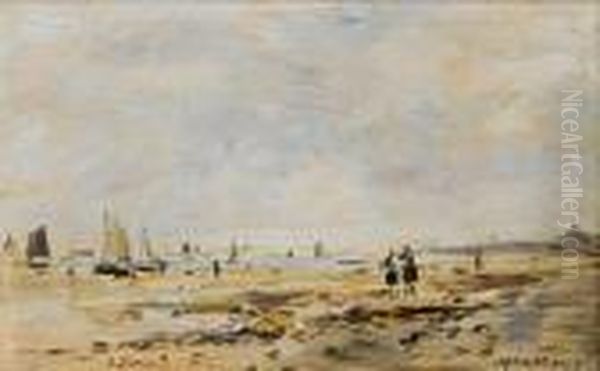 Cayeux, Le Rivage Oil Painting by Eugene Boudin