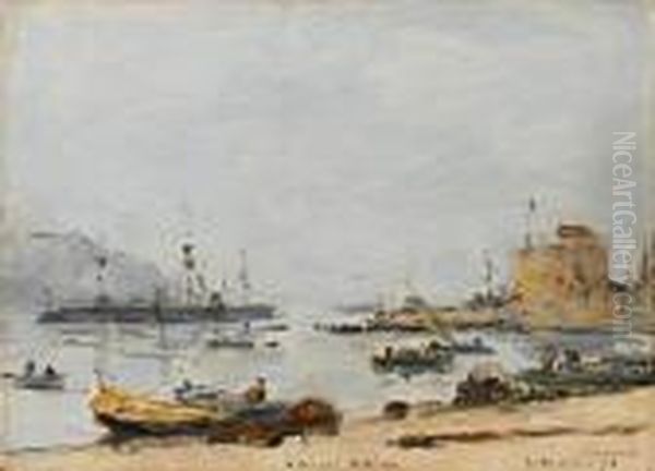 La Rade De Villefranche Oil Painting by Eugene Boudin