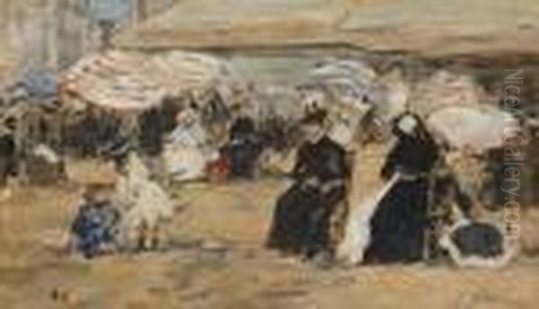 Trouville. La Nourrice Oil Painting by Eugene Boudin