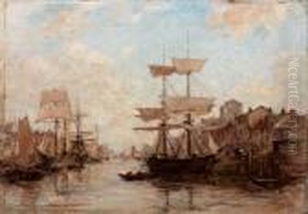 Calais - 1897 Oil Painting by Eugene Boudin