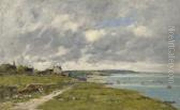 Hennequeville, Bord De Mer Oil Painting by Eugene Boudin